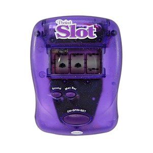 Radica Electronic Handheld Pocket Slot Game 2004 Purple Travel Hand Held Tested